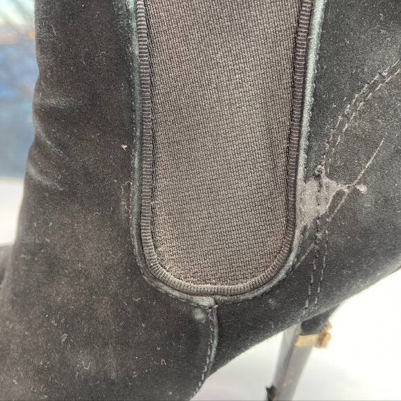 Tory Burch Black Suede Ankle Booties - Picture 4 of 11